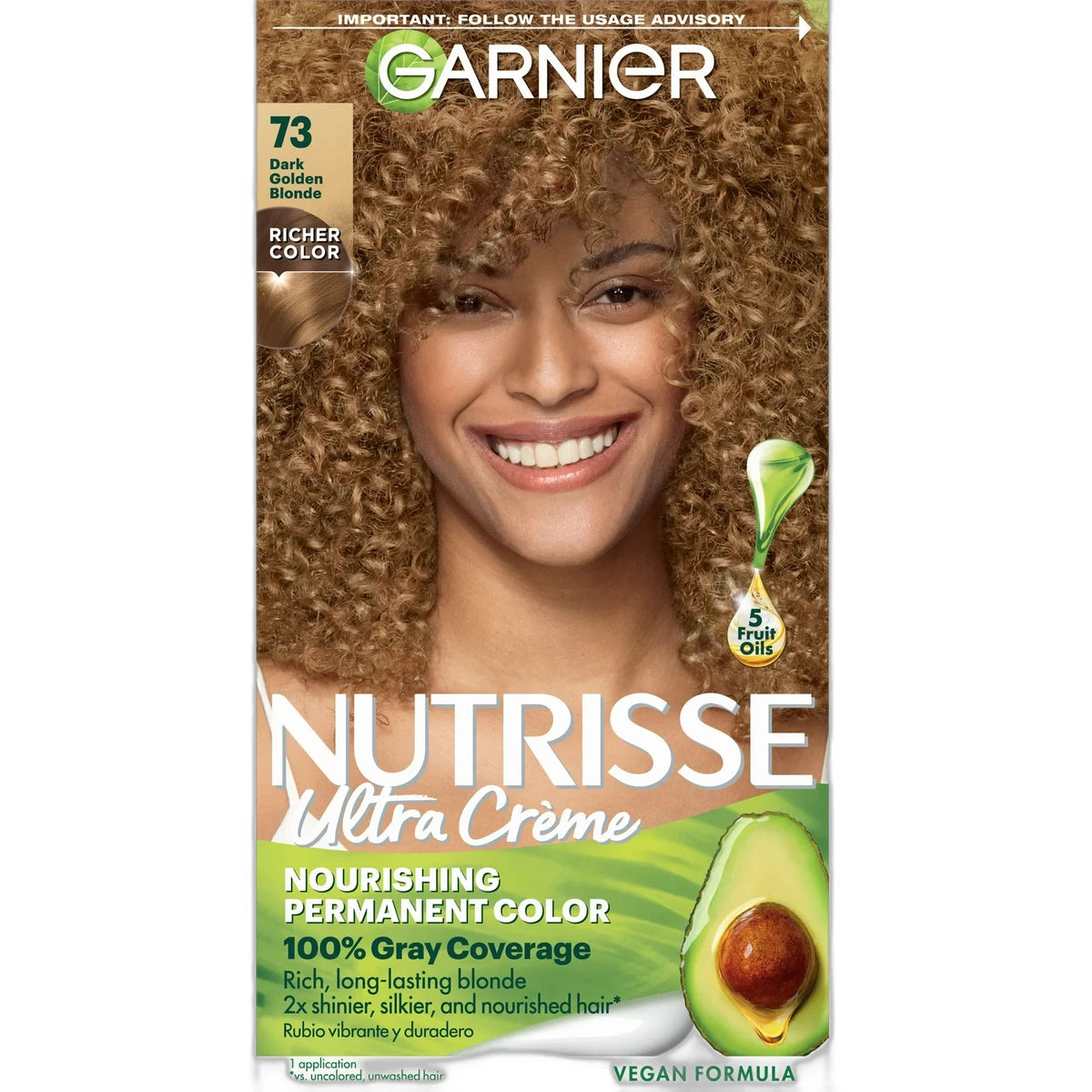 Garnier Nutrisse Permanent Creme Haircolor Dark Golden Blonde#73 8.48oz (Pack of 12)