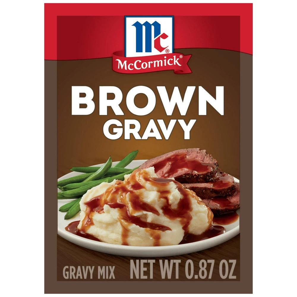 McCormick No Artificial Flavors Brown Gravy Mix 0.87 Oz (Pack of 24)