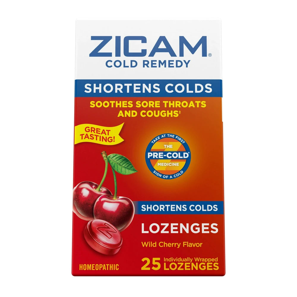 Zicam Zinc Cold Remedy Lenges Cherry Flavor 25ct 4Oz (Pack of 24)