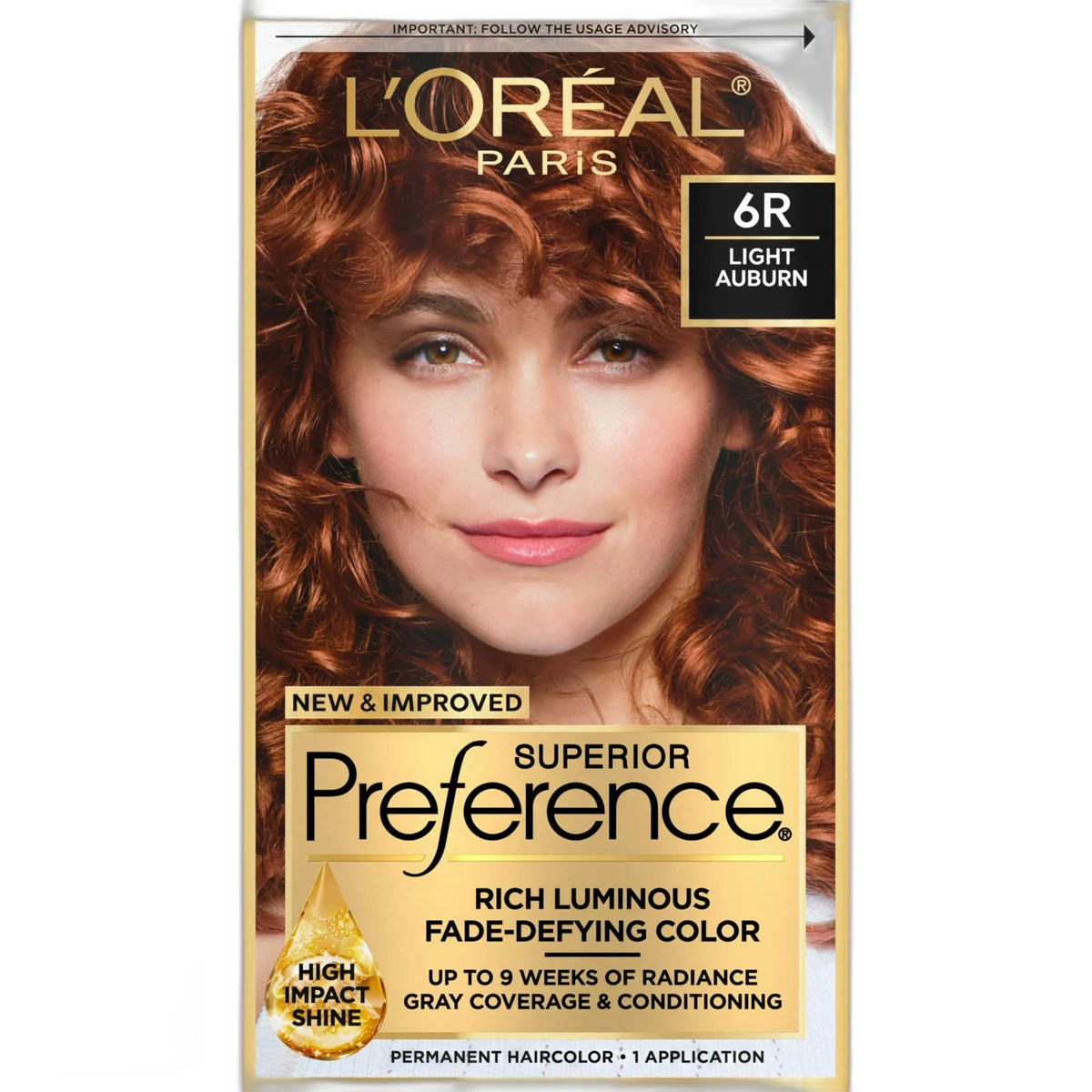 Loreal Superior Preference Hair Color 6R Light Auburn 8Oz (Pack Of 12)