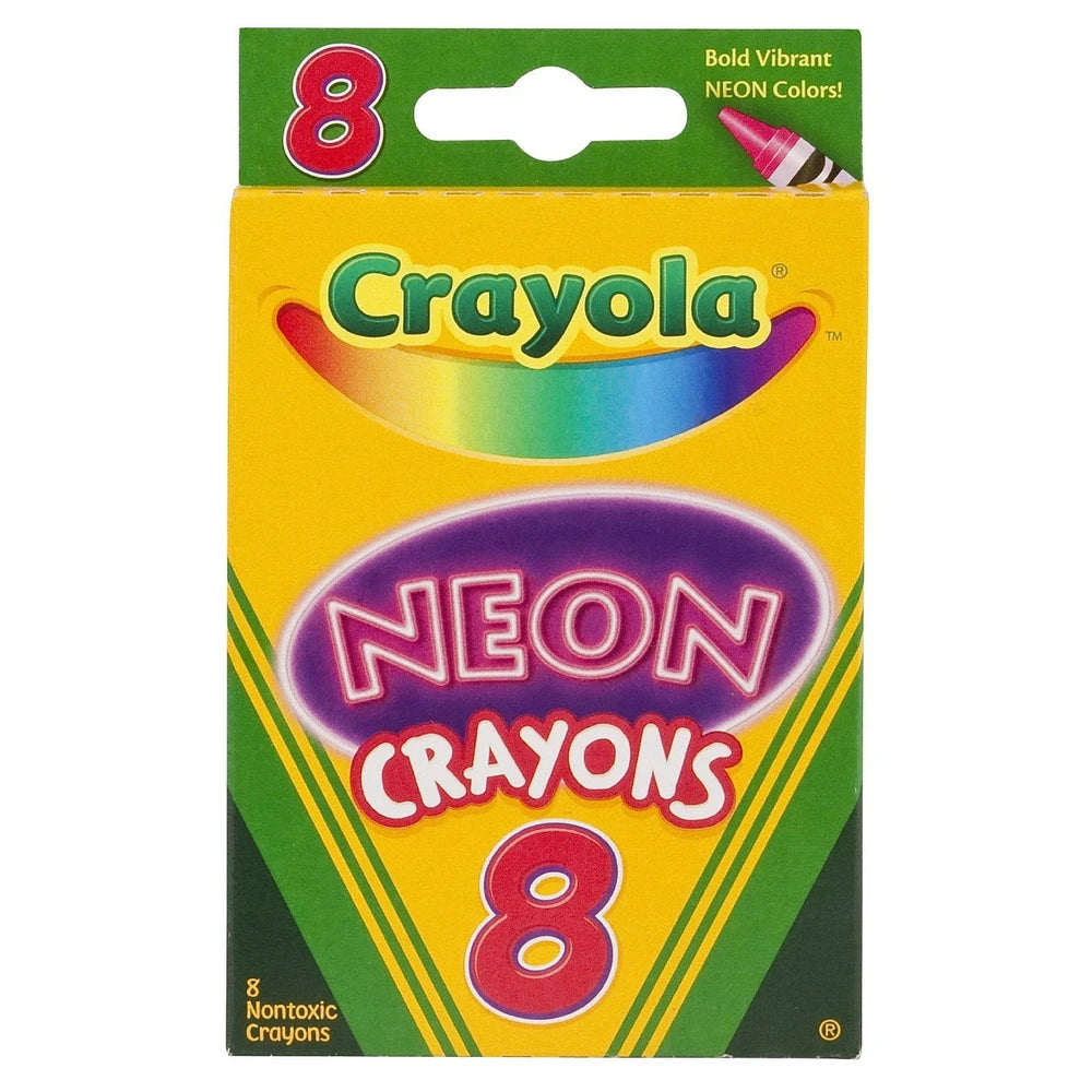 Crayola Non-Toxic Crayon Assorted Neon Color 8/Pkg 7.2 Oz (Pack of 24)
