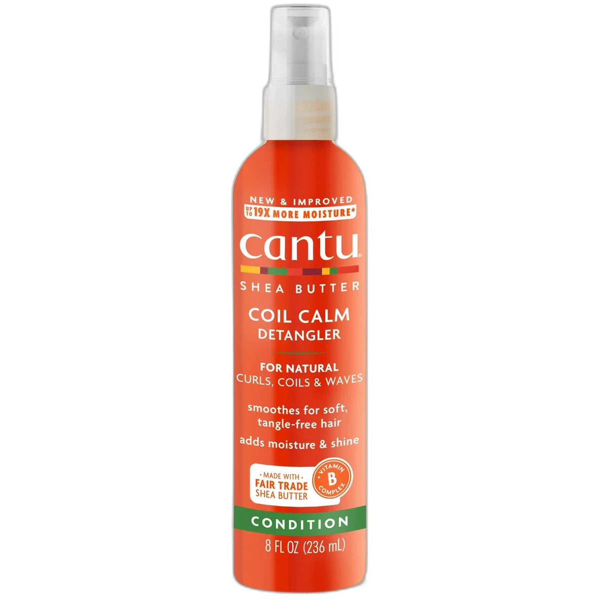 Cantu Shea Butter for Natural Hair Coil Calm Detangler Spray 8Oz (Pack of 12)