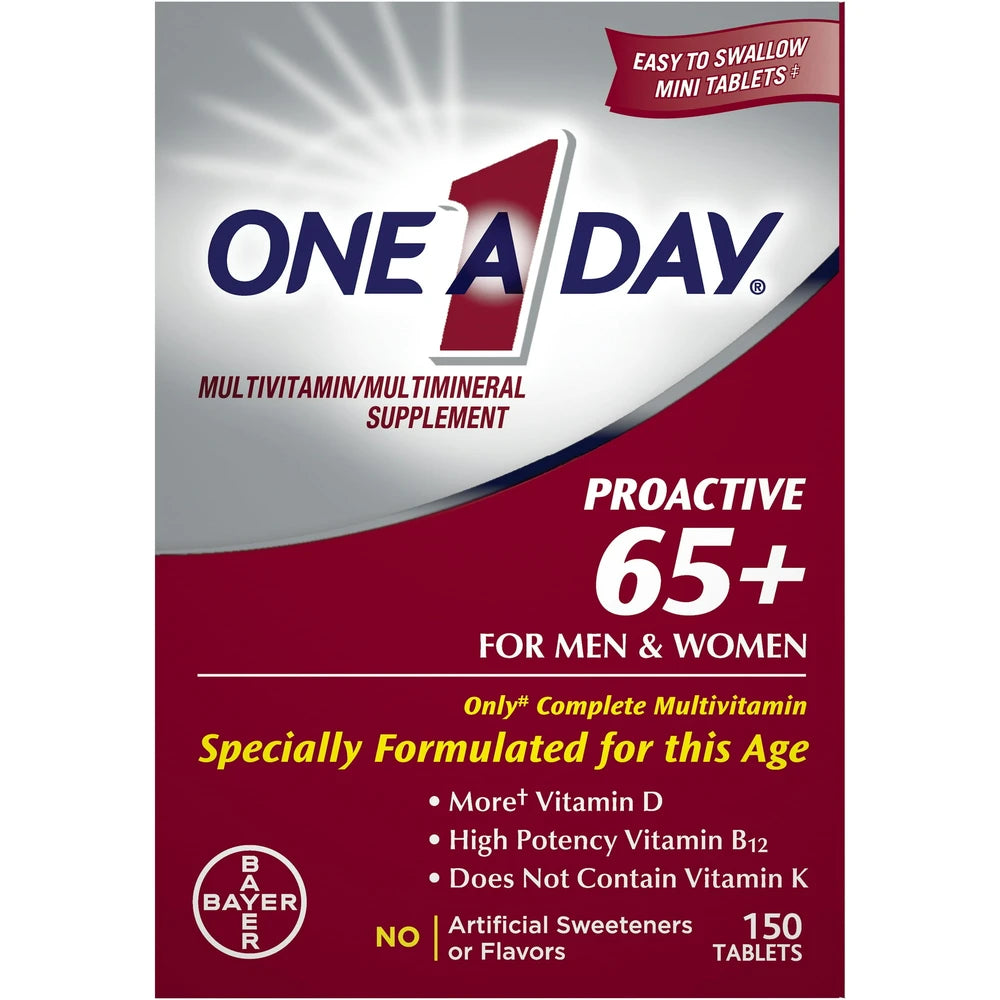 One A Day Proactive 65+ Multivitamin Tablets for Men and Women 150ct (Pack of 24)