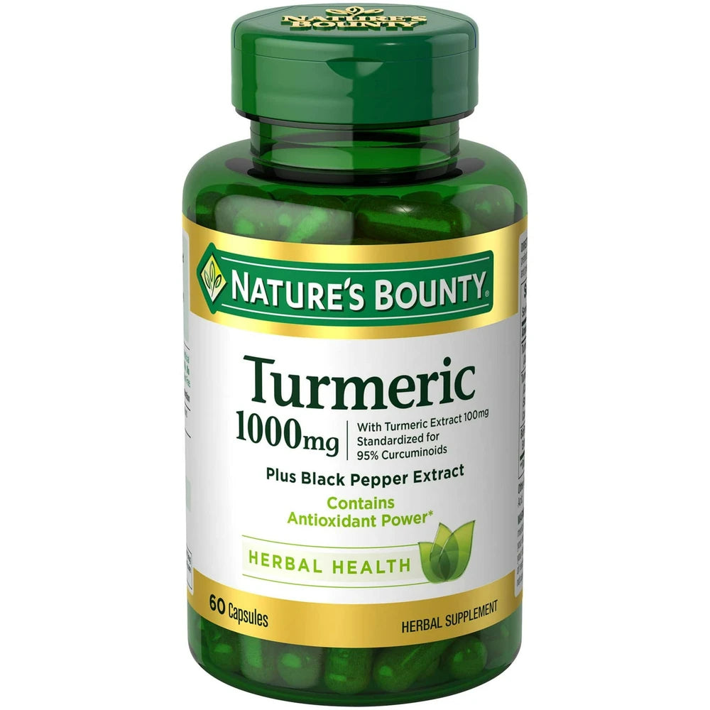Nature’s Bounty Turmeric Supplement + Black Pepper Extract 1000mg 60 Ct (Pack of 24)