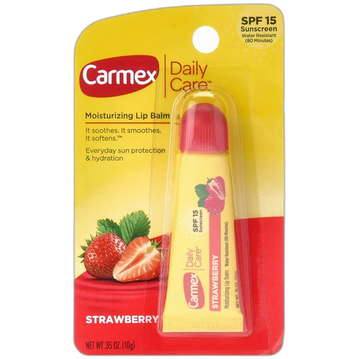 Carmex Daily Care Lip Balm Strawberry SPF 15 0.35Oz (Pack of 144)