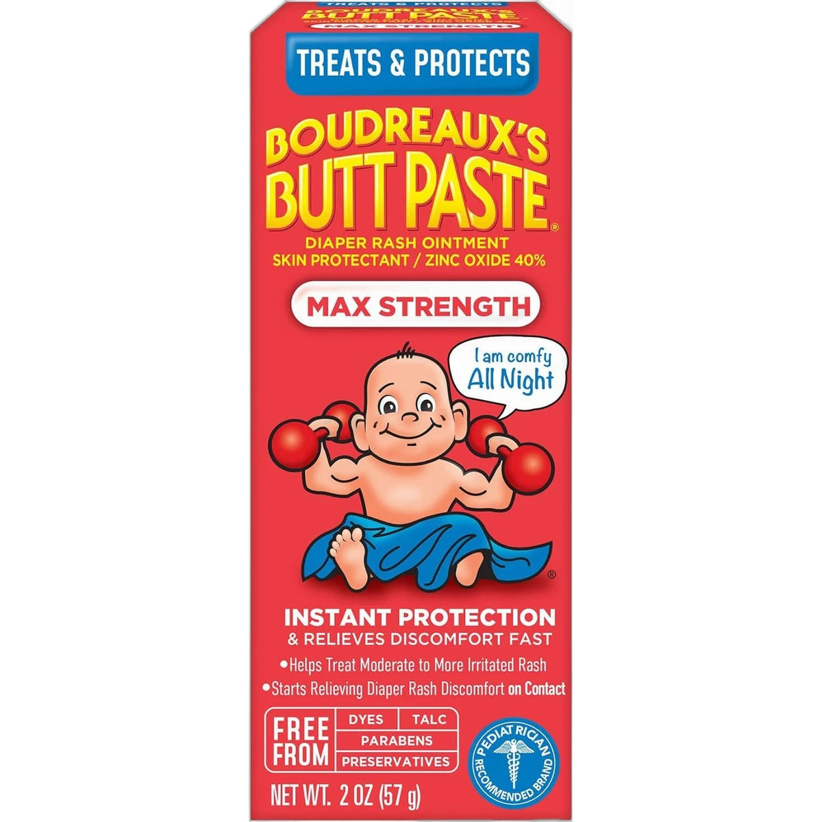 Boudreauxs Maximum Strength Butt Paste Diaper Rash Ointment 2Oz (Pack of 36)