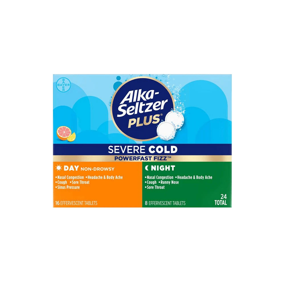 Alka-Seltzer Plus Powerfast Fizz Severe Day + Night Cold Medicine Effervescent (Pack of 30)
