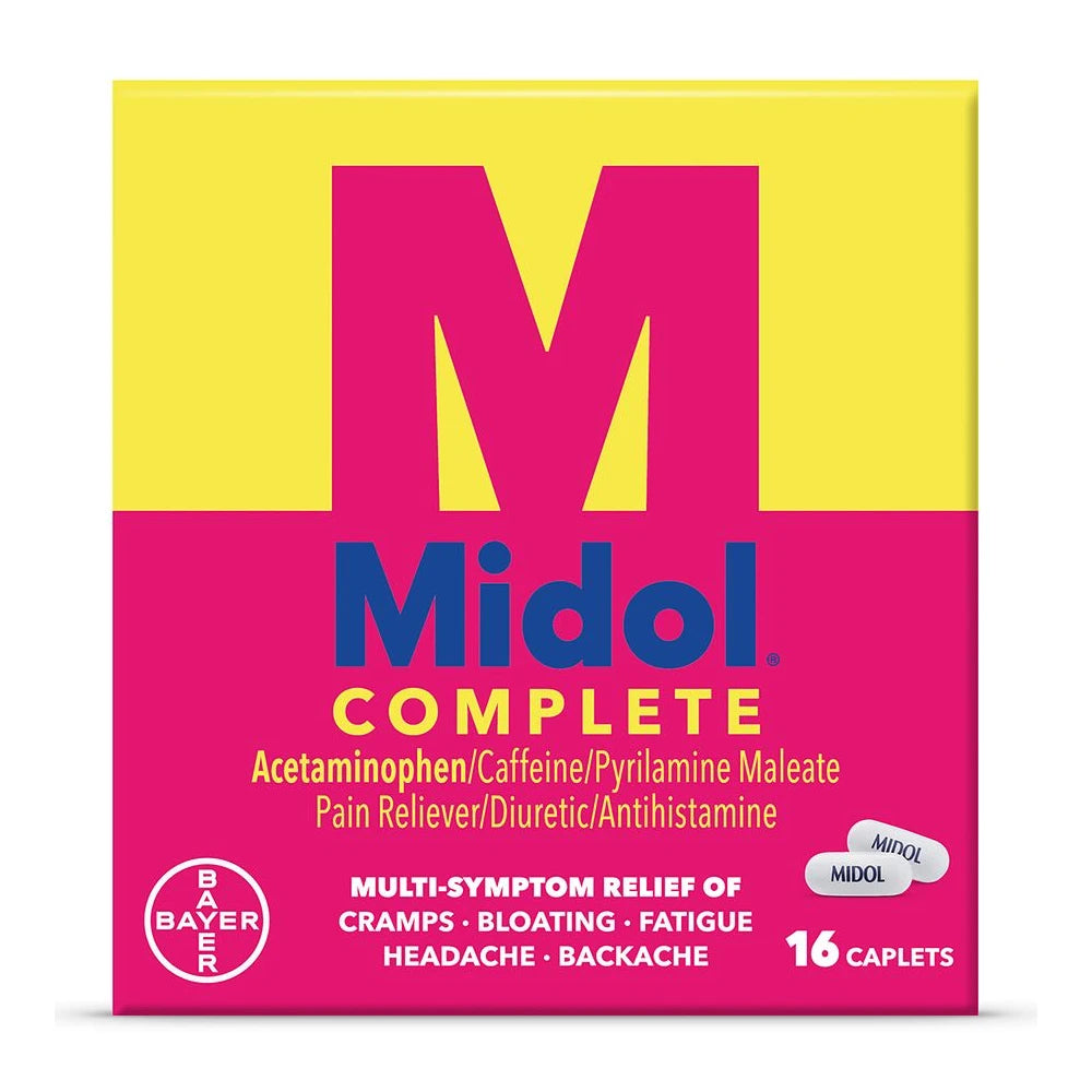 Midol Complete, Menstrual Period Symptoms Relief Including Premenstrual Cramps 1.6 Oz (Pack of 36)
