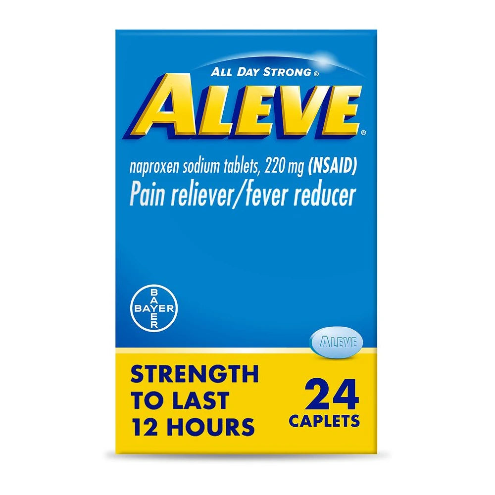 Aleve Caplets Naproxen Sodium Pain Reliever 24 Count (Pack of 36)