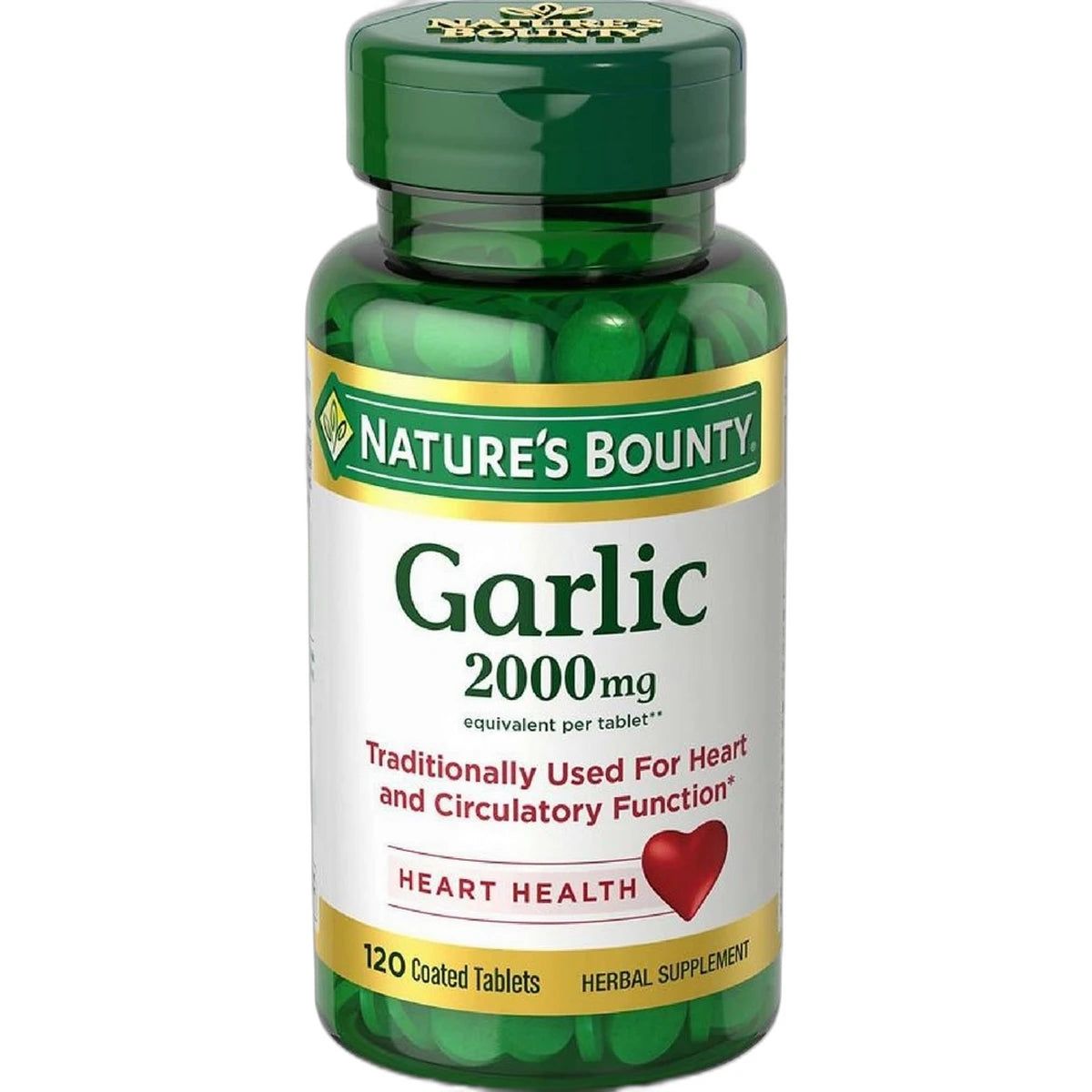 Garlic Odor Free (Coated ) 2000 Mg Herbal Supplement Tablets By Natures Bounty120 Ea 0.1Oz (Pack Of 24)