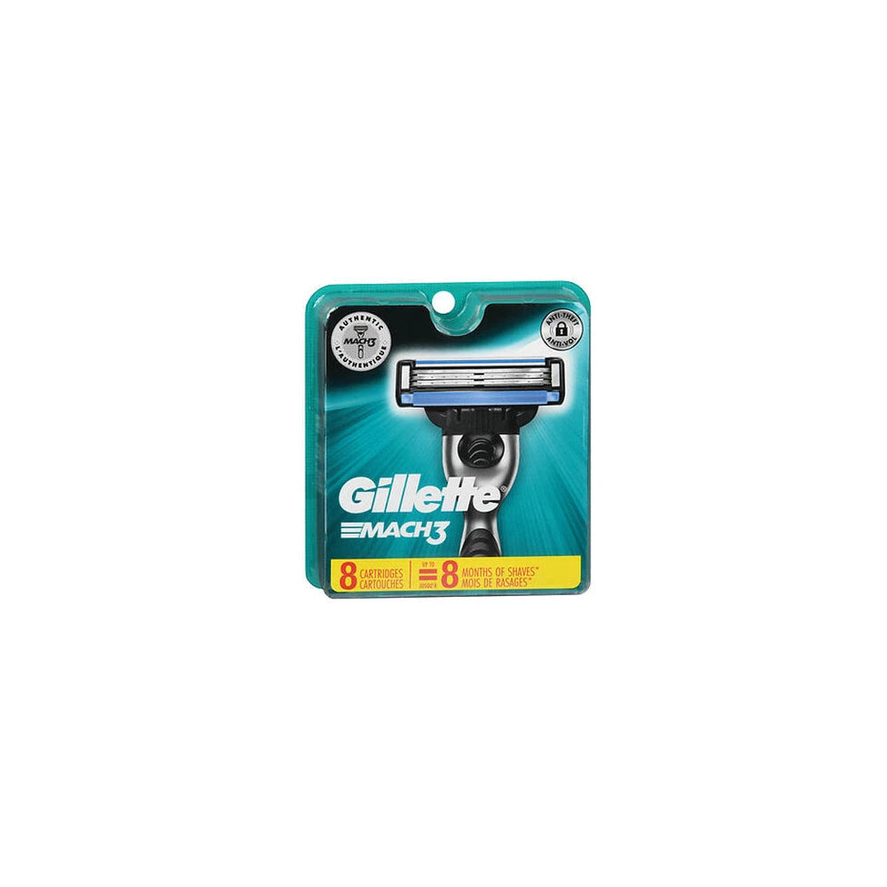 Gillette Mach3 Razor Blade Refill Manual Razor Men 8 count (Pack of 36)