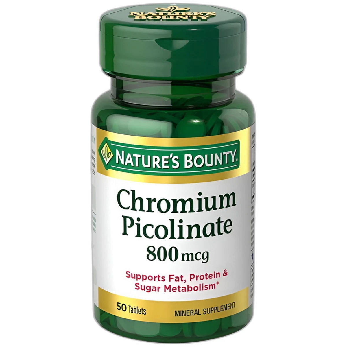 Natures Bounty Mega Chromium Picolinate 800 Mcg Dietary Supplement Tablets50 Ea 0.8Oz (Pack of 24)