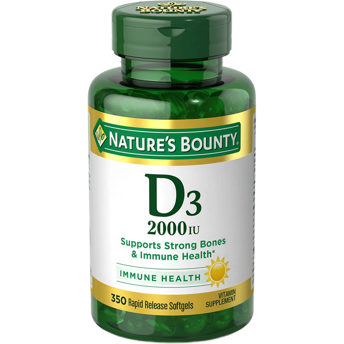 Natures Bounty Super Strength Vitamin D3-2000 IU Rapid Release Liquid Softgels (Pack of 24)