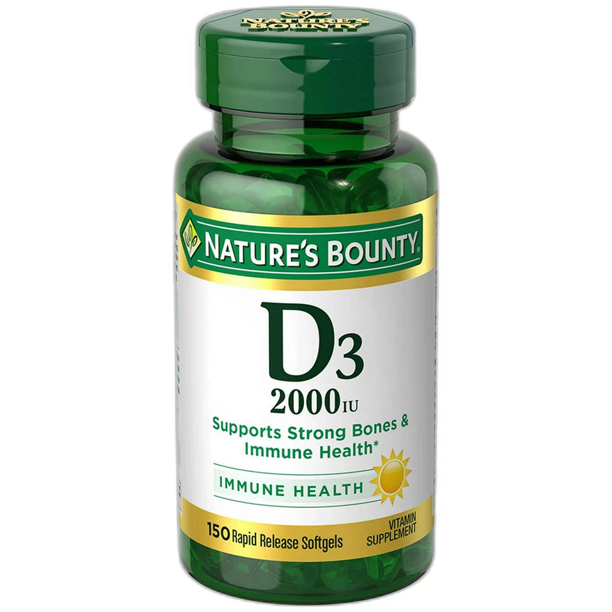 Natures Bounty Vitamin D3 2000 Iu Rapid Release Softgels 1.6Oz (Pack of 24)