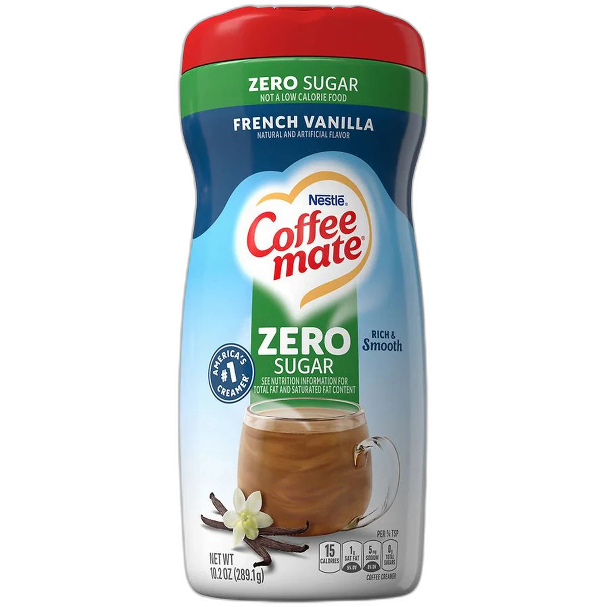 Nestle Coffee Mate Sugar Free French Vanilla Coffee Creamer 10.2Oz (Pack of 6)