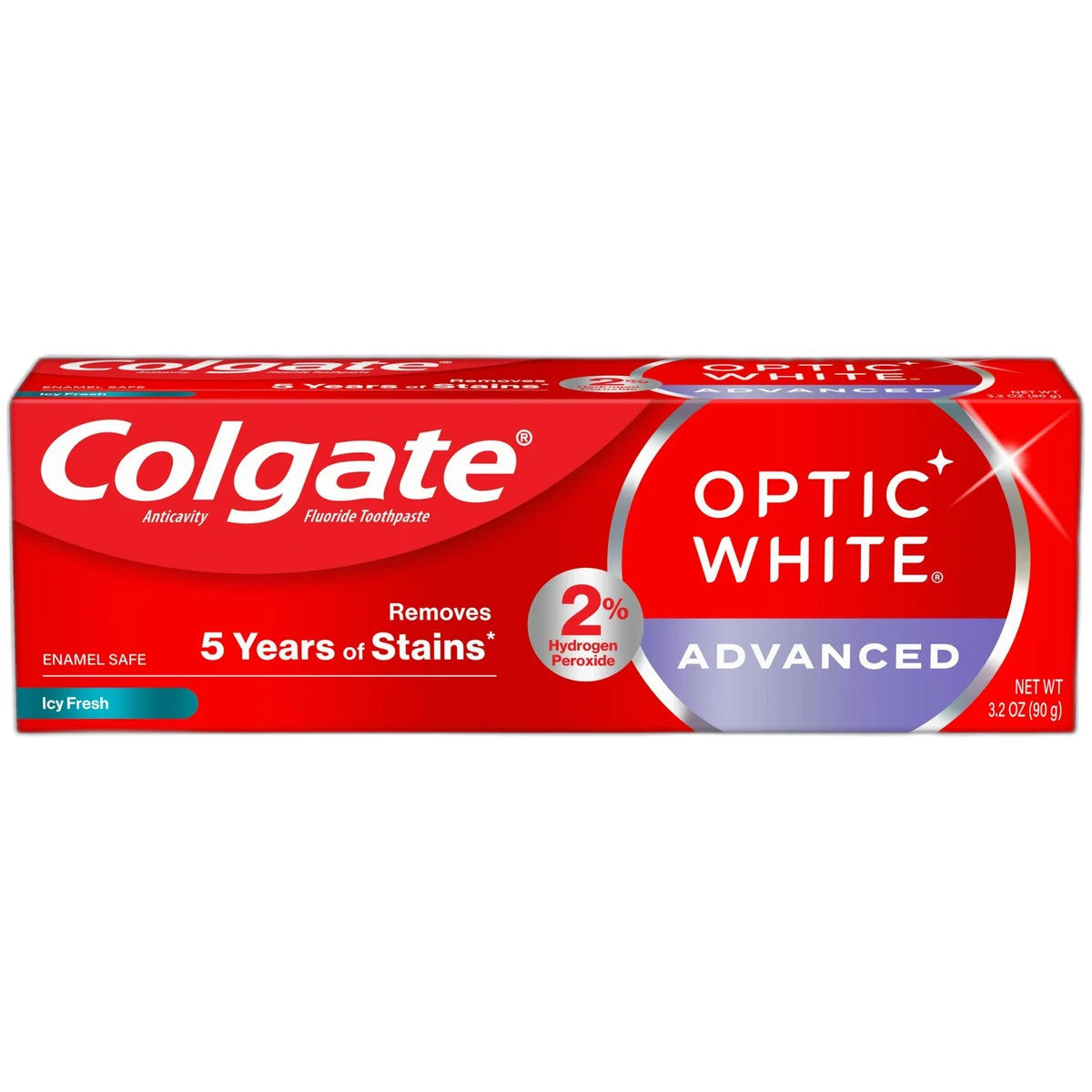 Colgate Optic White Advanced Whitening Toothpaste Icy Fresh 3.2Oz (Pack of 24)