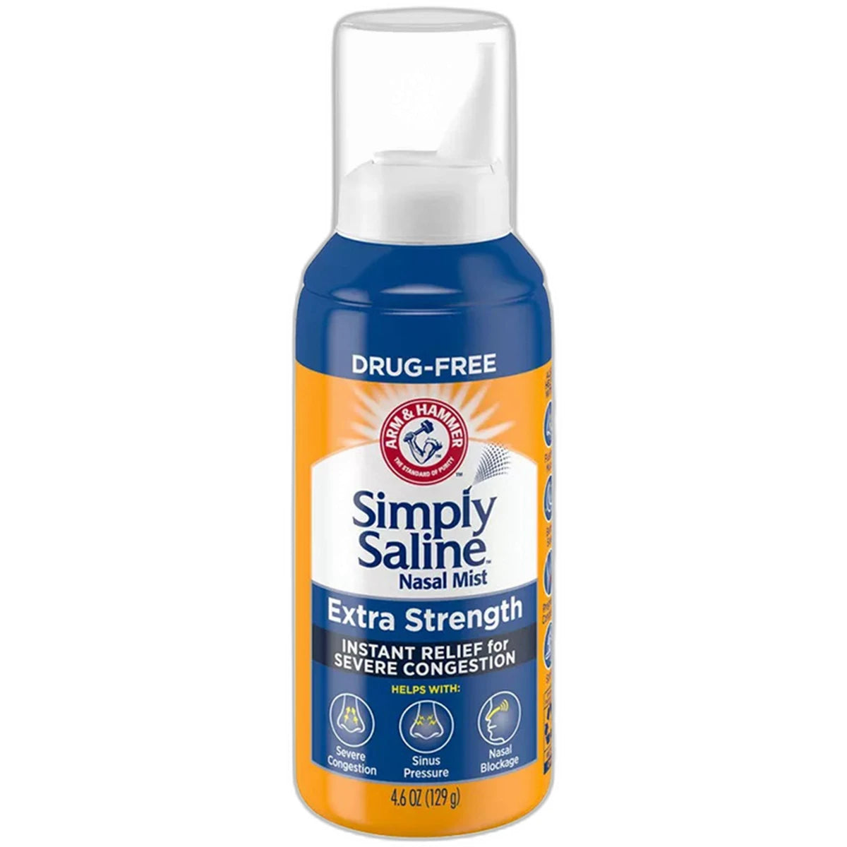 Arm And Hammer Simply Saline Nasal Mist Extra Strength Severe Congestion Drug-Free 4.25Oz (Pack of 24)