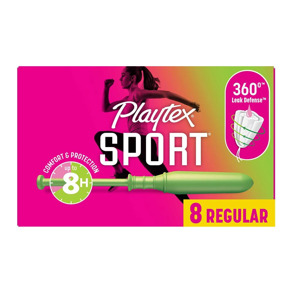 Playtex Sport Plastic Tampons Unscented, Regular - 8.0 ea (Pack of 48)