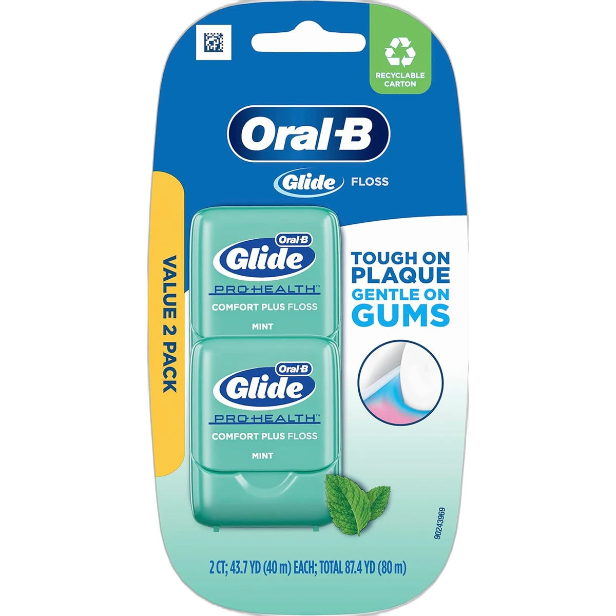 Oral B Glide Pro-Health Comfort Plus Floss Mint Flavor1 Ea 0.35Oz(Pack of 48)