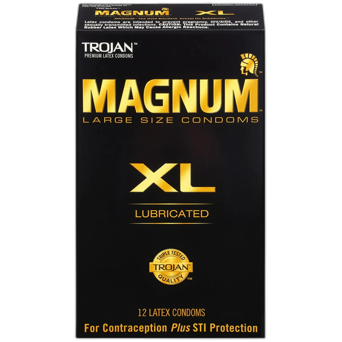 Trojan Magnum XL Lubricated Large Size Latex Condoms 2.1oz (Pack of 48)