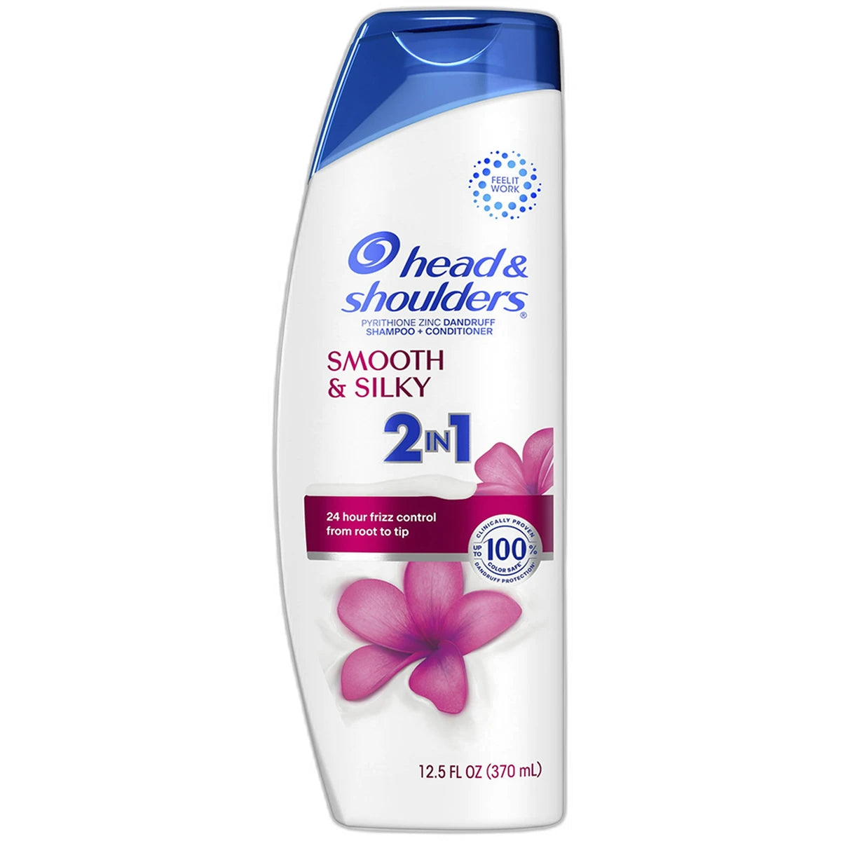 Head and Shoulders 2 in 1 Dandruff Shampoo and Conditioner Smooth and Silky 12.5Oz (Pack of 6)