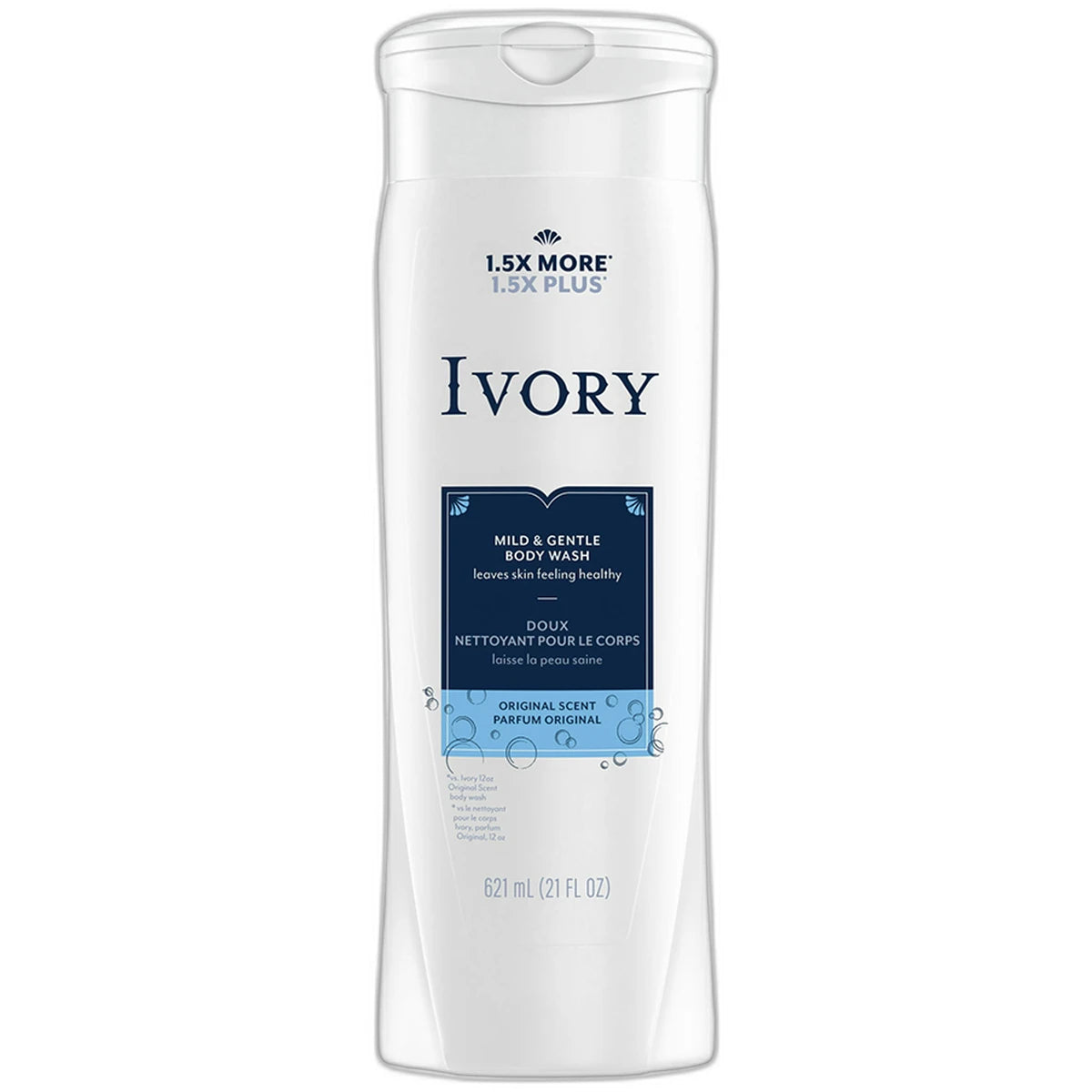 Ivory Body Wash Original Free of Dyes 21Oz (Pack of 4)