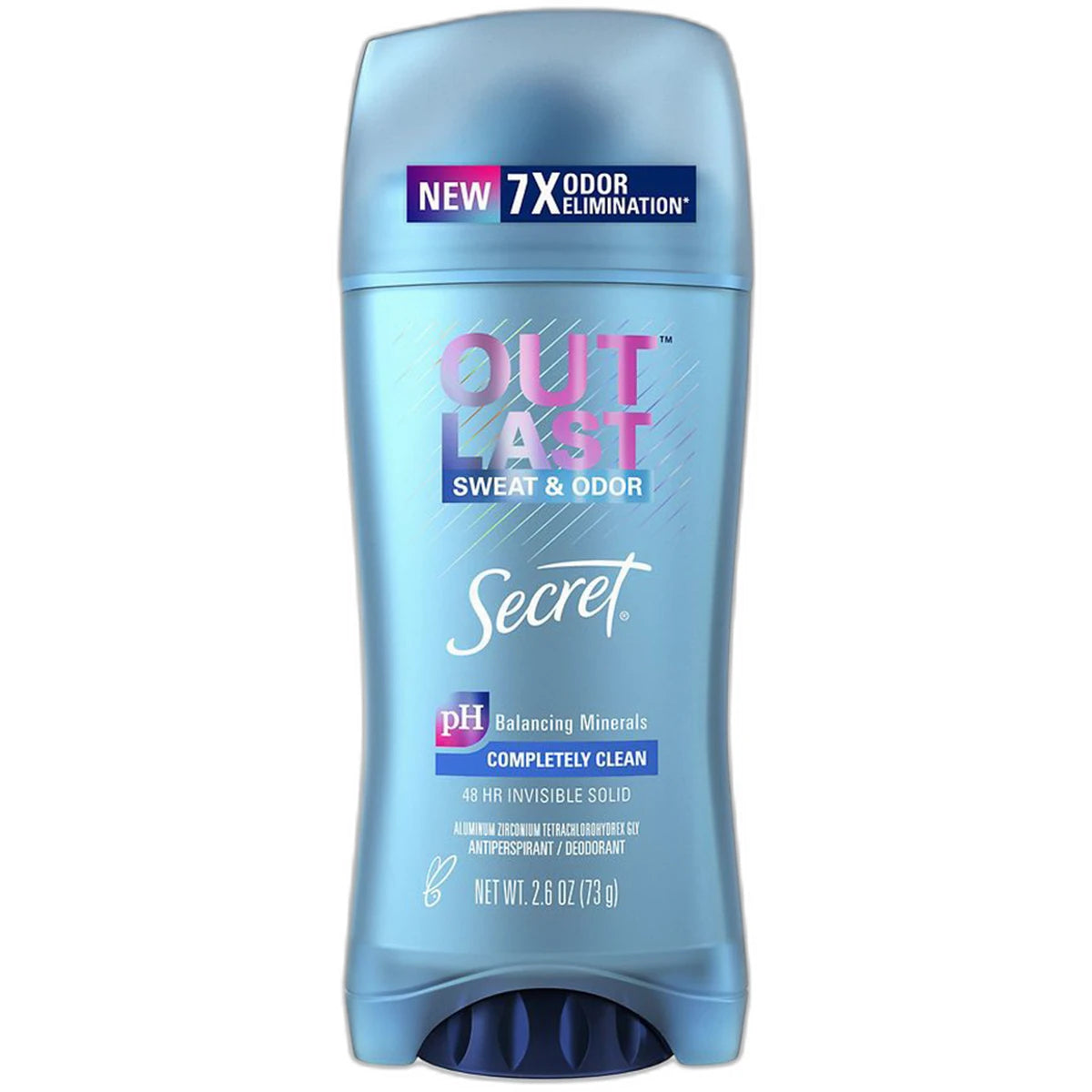 Secret Outlast Antiperspirant Deodorant Invisible Solid Completely Clean 2.6Oz (Pack of 12)
