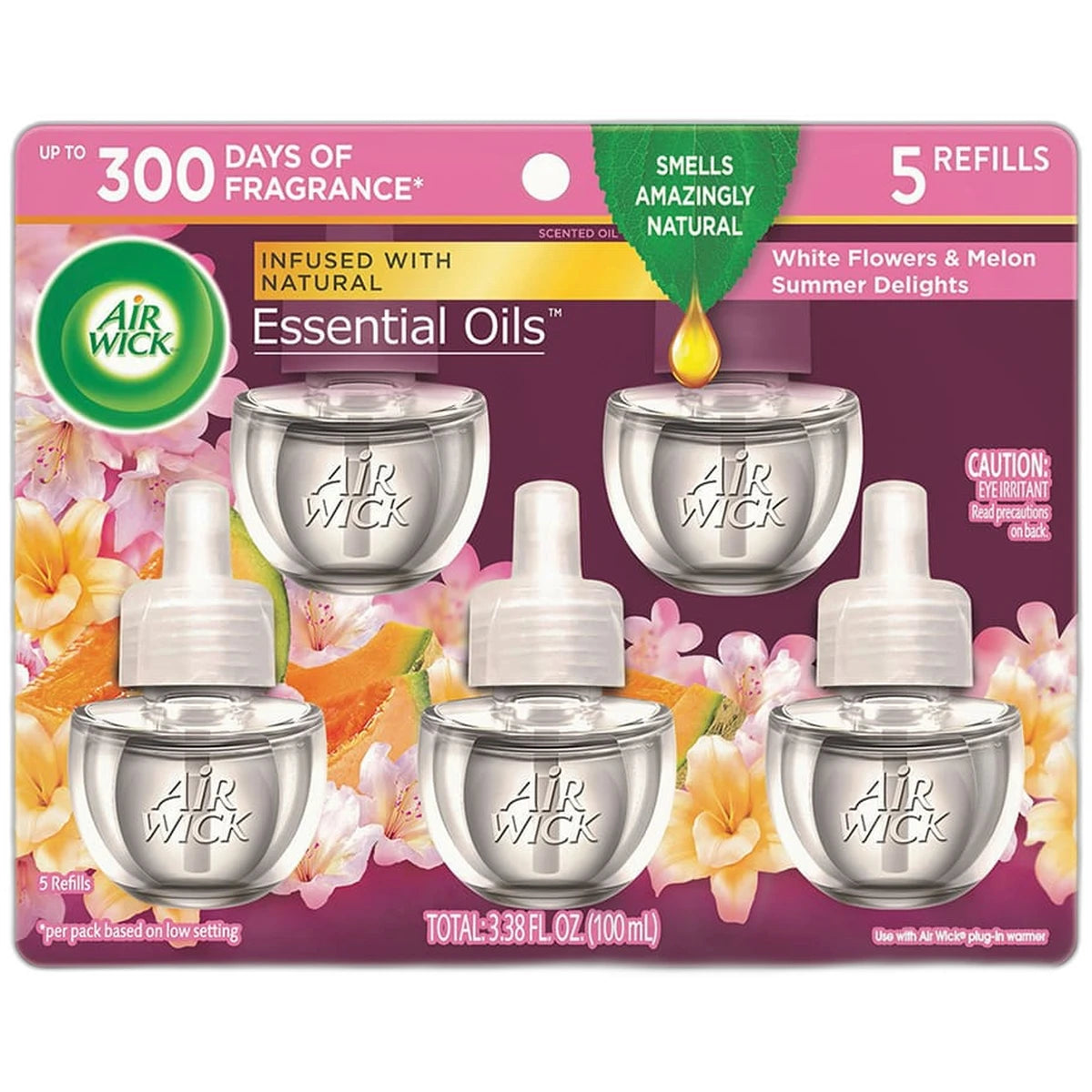 Air Wick Plug in Scented Oil Refill Summer Delights Air Freshener Essential Oils 3.38Oz (Pack of 5)