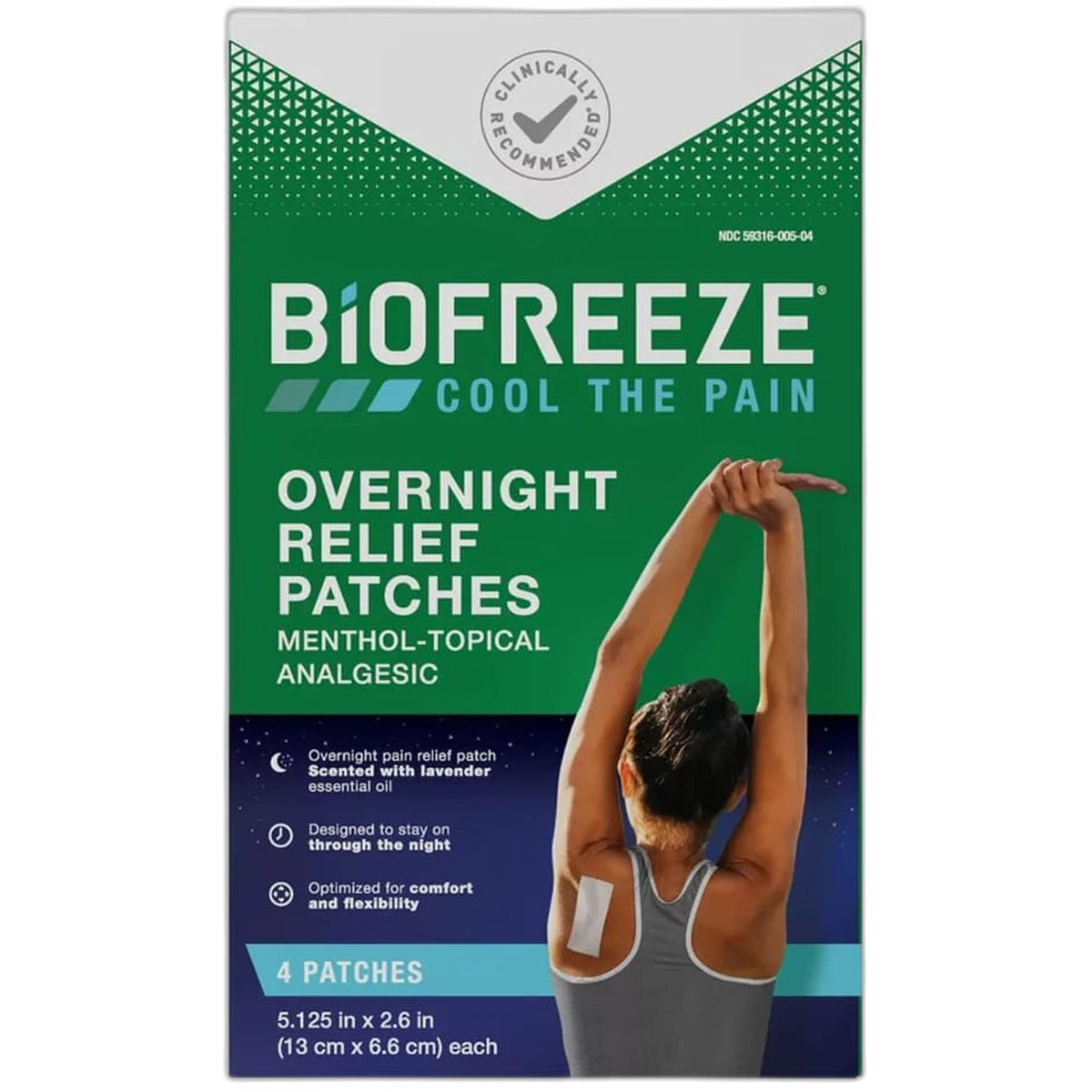 Biofreeze Overnight Joint and Muscle Pain Relief Patches 4oz (Pack of 24)