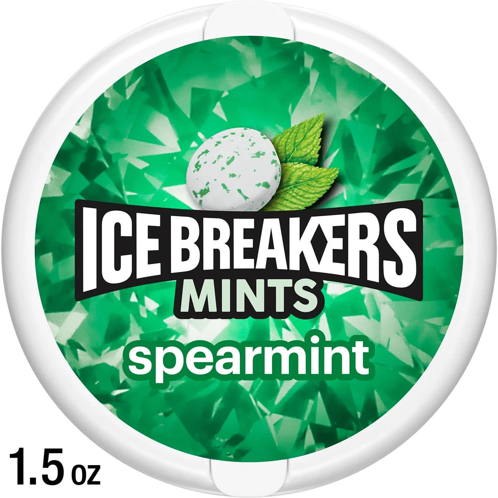 Ice Breakers Sugar Free Mints - Spearmint, 1.5 Oz (Pack of 192)