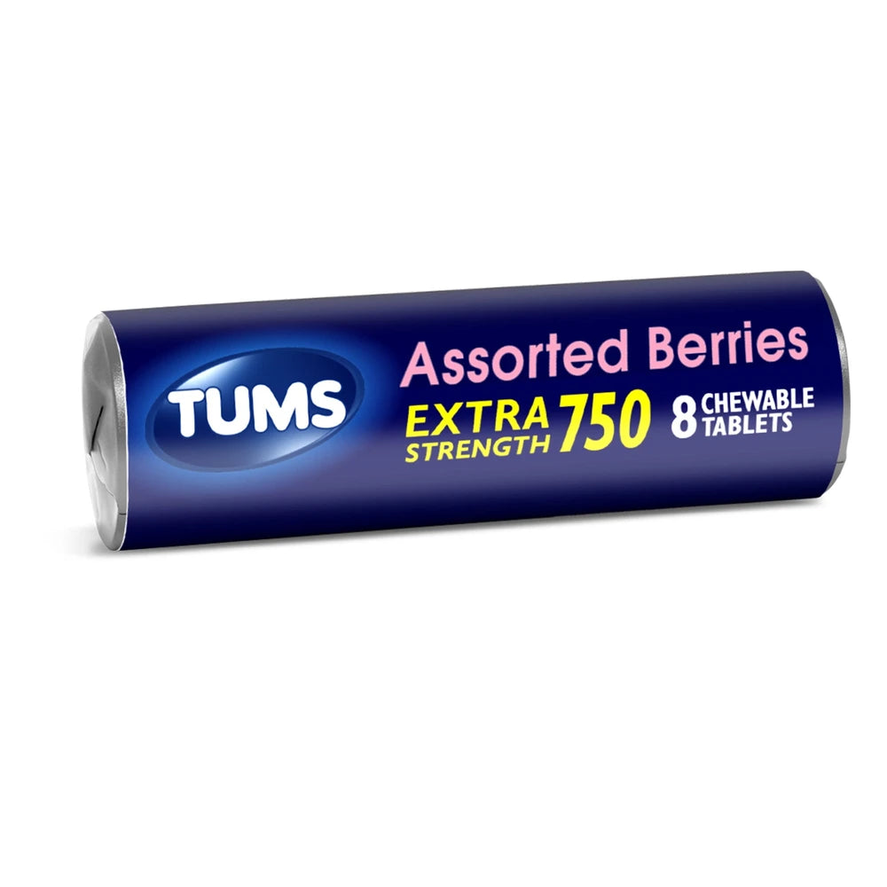 Tums Single Roll Chewable Tablets, Assorted Berries, 8 Ct (Pack of 360)