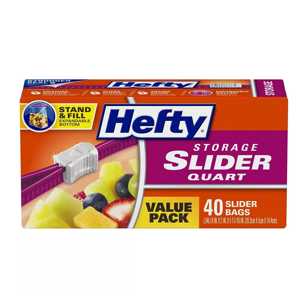 Hefty Quart Food Storage Slider Bag (Pack Of 9)