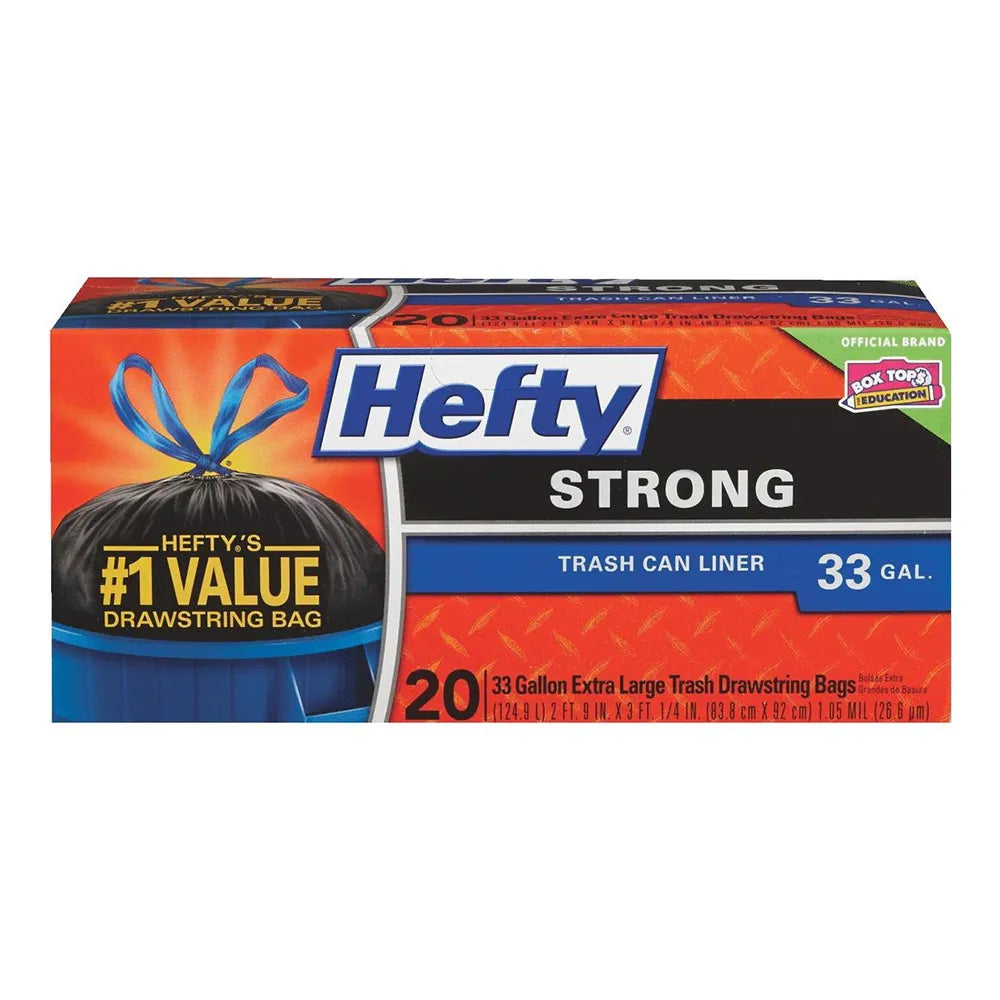 Hefty Strong Extra Large Trash Bags 33 Gallon 73.92oz (Pack of 6)