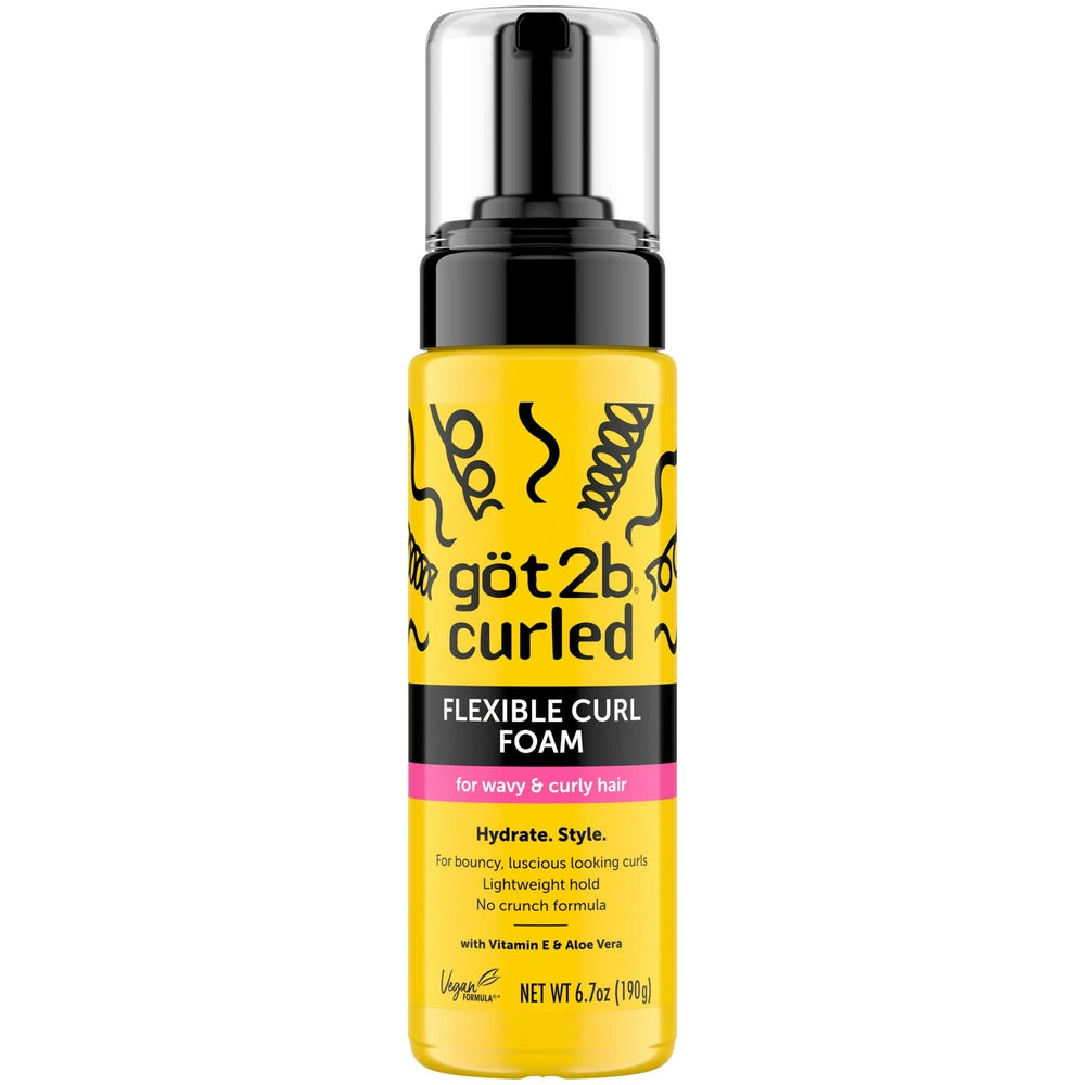Got2b Curled Flexible Curl Foam for type 2-3 curls wavy & curly hair f (Pack of 6) 6.7 Oz