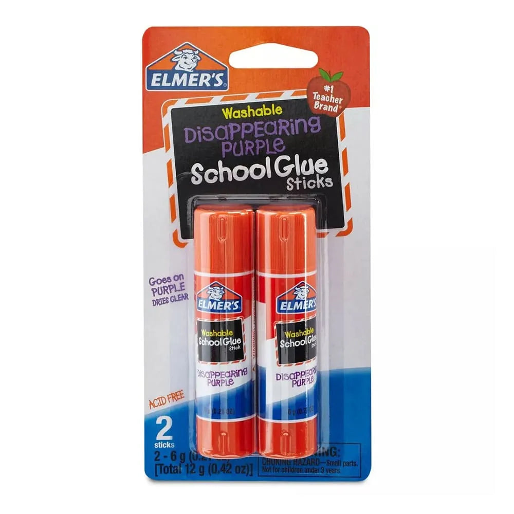 Elmers Washable Disappearing Purple School Glue Stick Pack of 2 0.42Oz (Pack of 48)