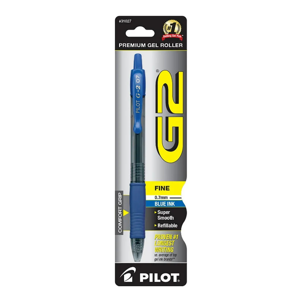 Pilot G2 Retractable Premium Gel Ink Roller Ball Point Pen Blue 4.9oz (Pack of 144)