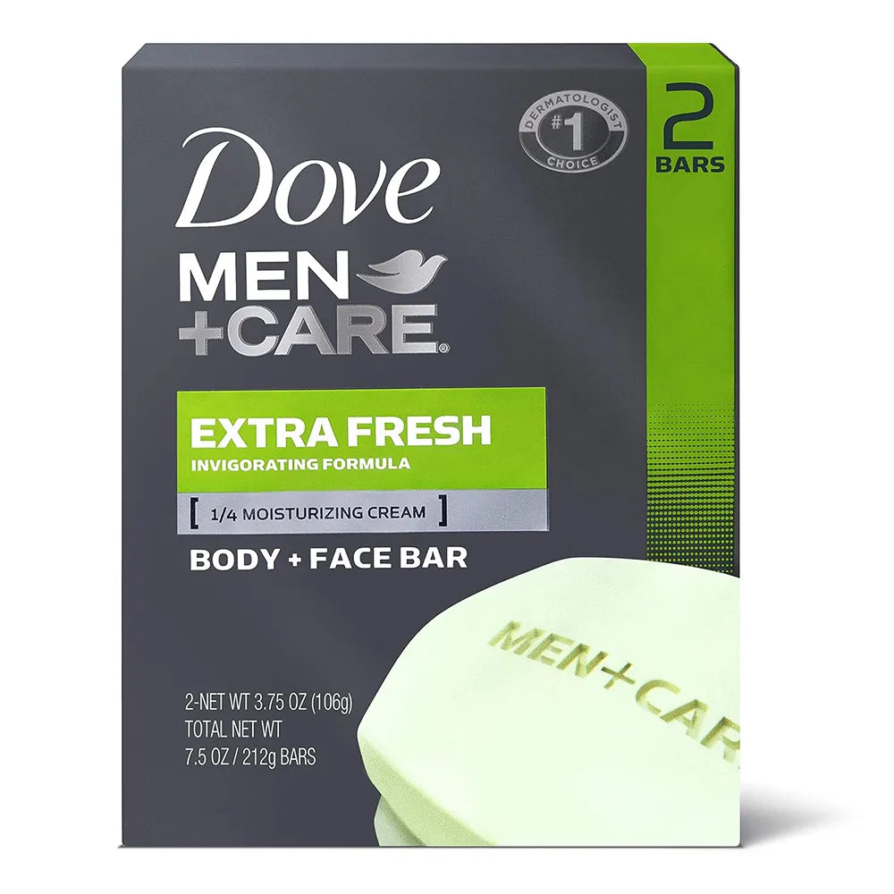 Dove Men Plus Care Extra Fresh Body And Face Bath Bar 2 Ea 3.75Oz (Pack of 24)