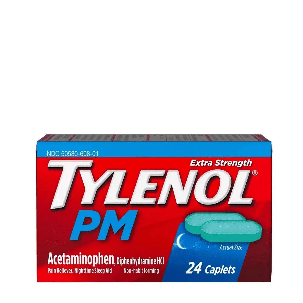 Tylenol Pm Extra Strength Pain Reliever Nighttime Sleep Aid Caplets 1.6Oz (Pack of 72)