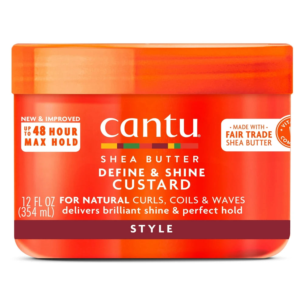 Cantu Define & Shine Custard with Shea Butter for Natural Hair 12 Fl. Oz (Pack of 12)
