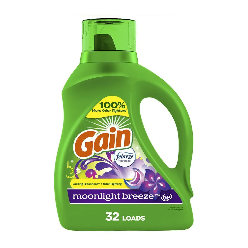 Gain Aroma Boost Liquid Laundry Detergent, HE Compatible Moonlight Breeze, 46.0 oz (Pack of 6)
