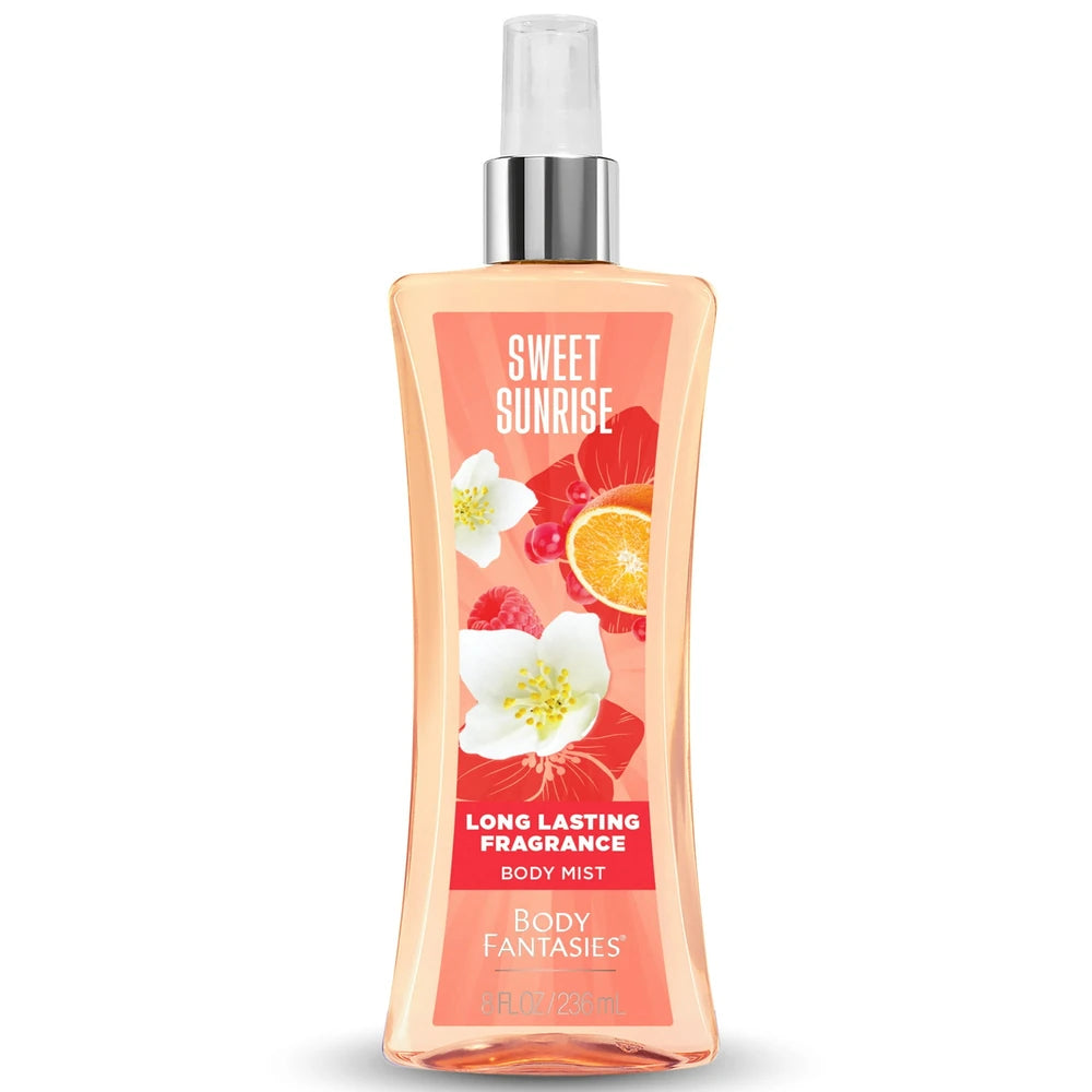 Body Fantasies Sweet Sunrise Body Spray for Women (Pack of 12) 8 Fl. Oz