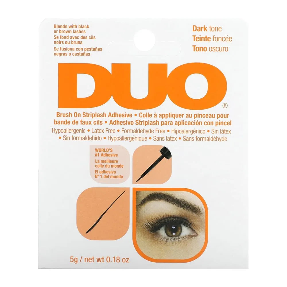 Duo Eye Lash Glue Brush On Adhesive Dark Tone Black Or Brown 0.18Oz (Pack Of 36)