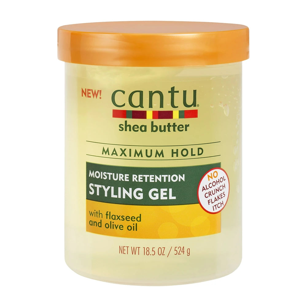 Cantu Moisture Retention Styling Gel with Flaxseed and Olive Oil 18.5 fl oz (Pack of 12)