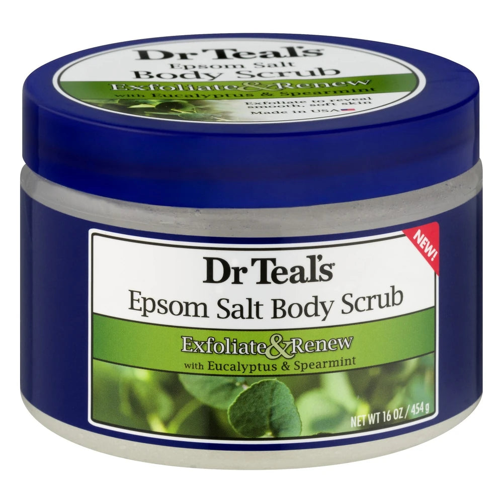 Dr Teal s Exfoliate & Renew with Eucalyptus & Spearmint Epsom Salt Body Scrub 16 Oz (Pack of 12)