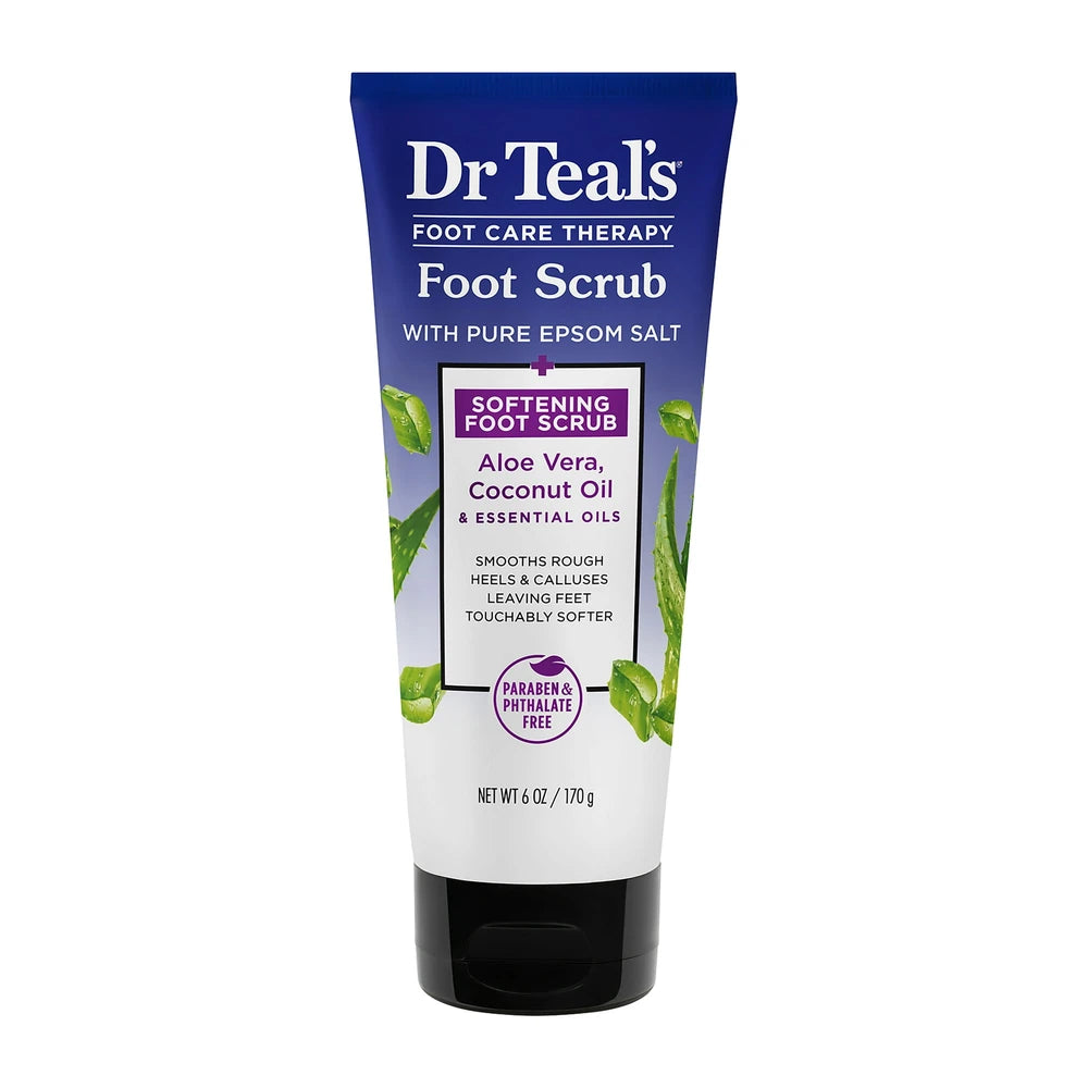 Dr Teal s Softening Foot Scrub with Pure Epsom Salt Aloe & Coconut Oil 6 oz (Pack of 12)