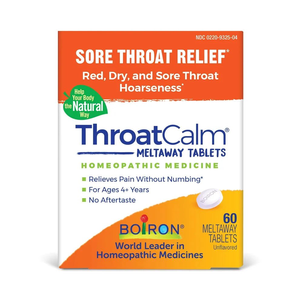 Boiron ThroatCalm Sore Throat Relief Tablets 1.4Oz (Pack of 60)