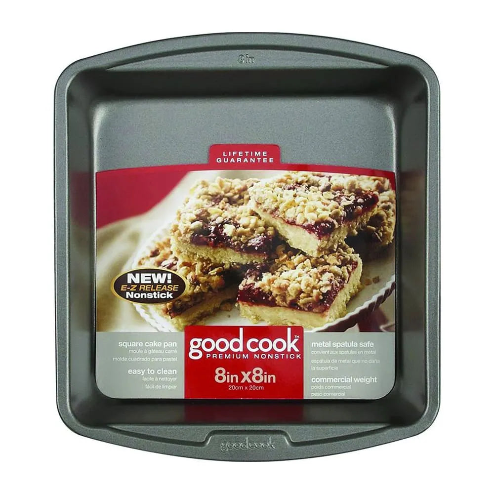 Good Cook Premium Nonstick Square Cake Pan 8in 7.1Oz (Pack of 12)