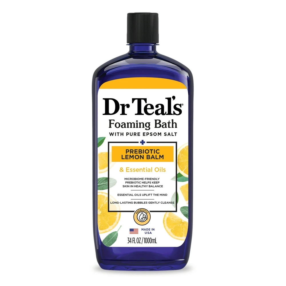 Dr Teal's Prebiotic Lemon Balm with Sage & Thyme Essential Oils Foaming Bath - 3 4 Oz (Pack of 12)