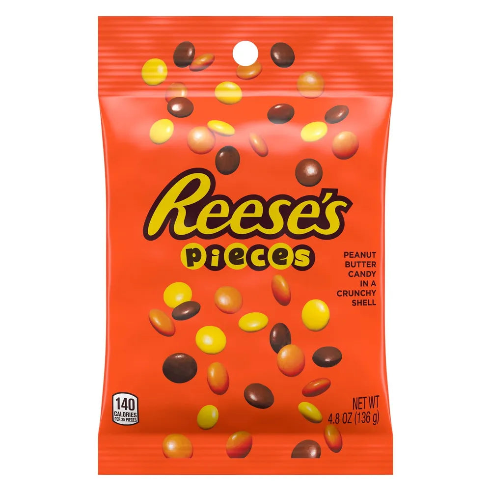 Reese's Pieces Peanut Butter in a Crunchy Shell Candy, Bag 4.8 oz (Pack of 12)
