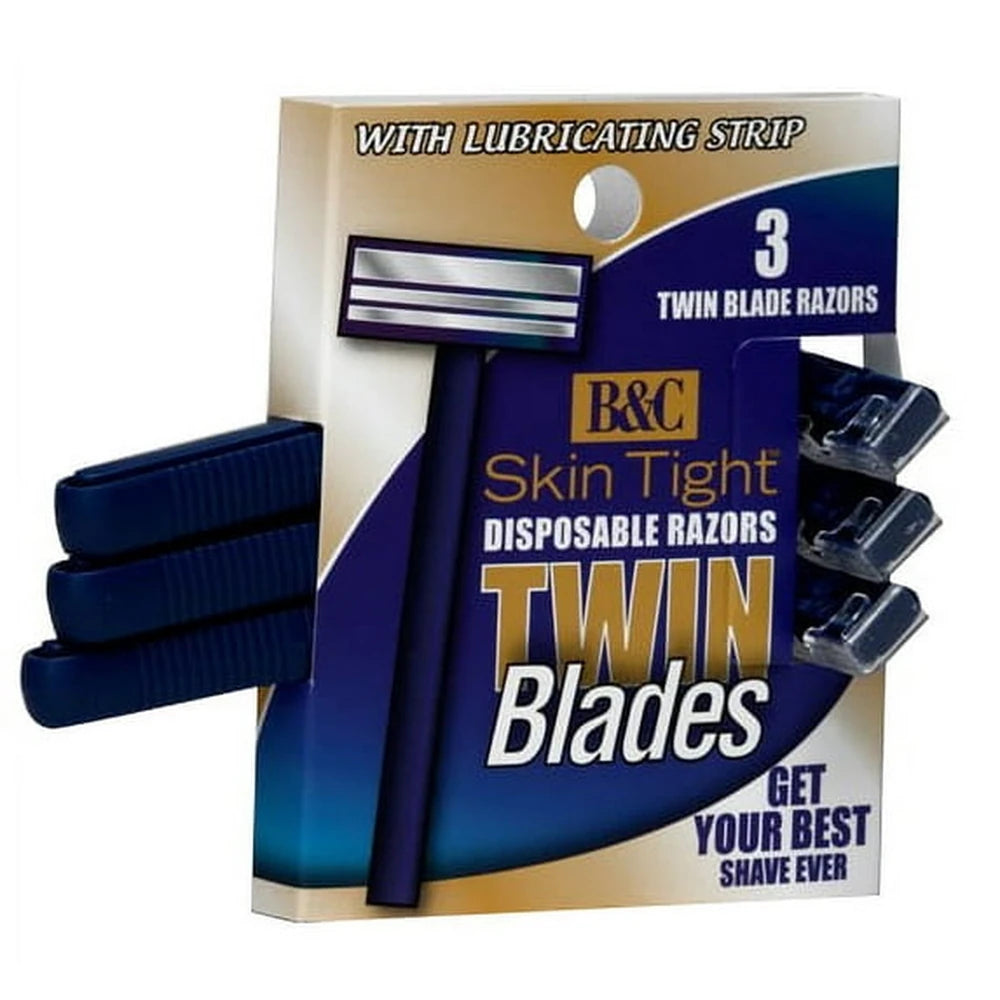 B&C Skin Tight Twin Blade Razor nan (Pack of 24)